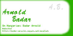 arnold badar business card